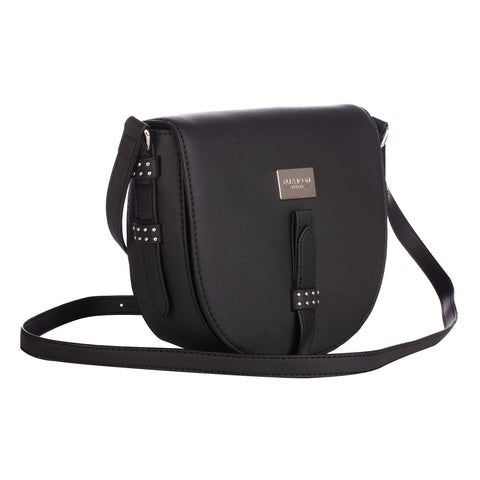 Geanta crossbody de piele ecologica Bela, Negru 17x19.5x6CM