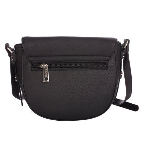 Geanta crossbody de piele ecologica Bela, Negru 17x19.5x6CM