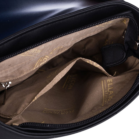 Geanta crossbody de piele ecologica Bela, Negru 17x19.5x6CM