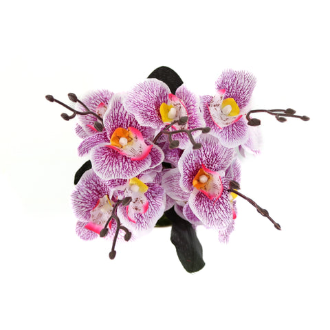 Ghiveci Cu Flori Artificiale, Orchid, Roz, 28cm