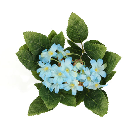 Ghiveci Cu Flori Artificiale, Albastru, 22cm