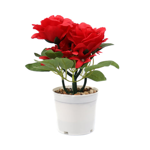 Aranjament cu Flori Artificiale, Mini Roses, Rosu, 24cm