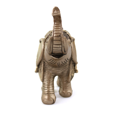 Statueta "Lucky Elephant" din rasina, Auriu, 15cm