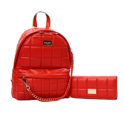 Set cu rucsac si portofel Luxury, Rosu