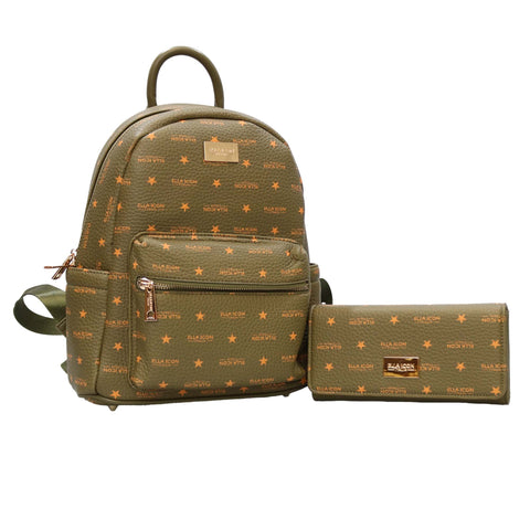 Set cu rucsac si portofel Star, Verde Bronze