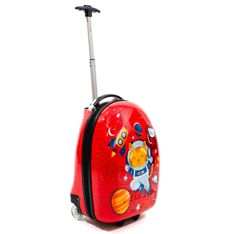 Ghiozdan tip troler pentru copii Space Cat Rosu 46X30X24