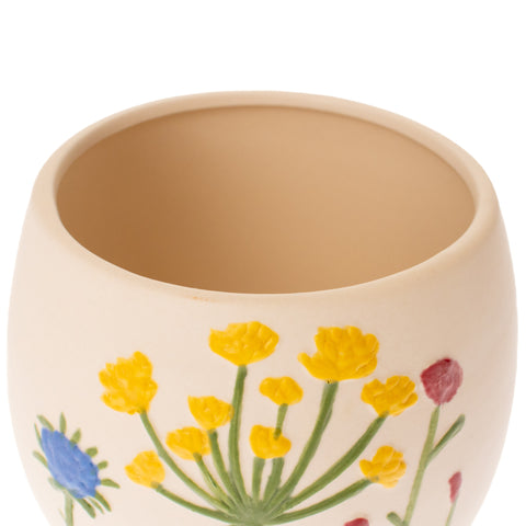 Vaza Floral, Ceramica, Crem, 12 cm