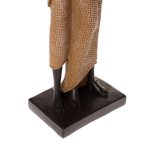 Statueta African Couple, Rasina, Negru, 37 cm