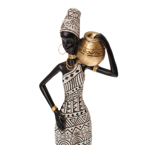Statueta African Girl 1, Rasina, Negru, 42 cm