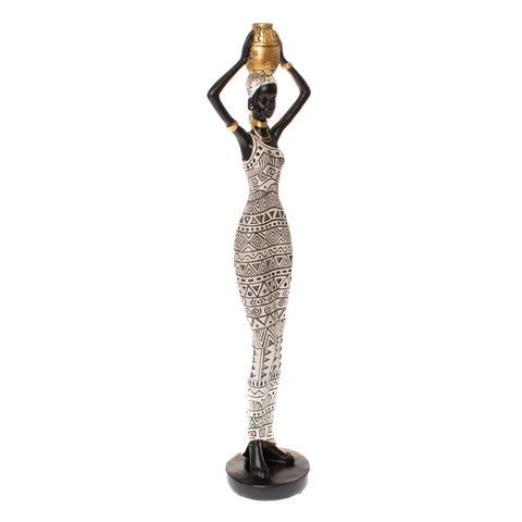 Statueta African Girl 2, Rasina, Negru, 45 cm