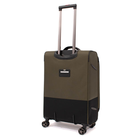 Troler Ella Icon Shadow cu 4 roti duble, Textil, 67x41x25 cm, Kaki