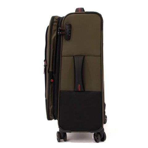 Troler Ella Icon Shadow cu 4 roti duble, Textil, 67x41x25 cm, Kaki