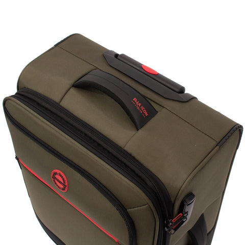 Troler Ella Icon Shadow cu 4 roti duble, Textil, 67x41x25 cm, Kaki
