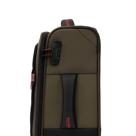 Troler Ella Icon Shadow cu 4 roti duble, Textil, 55x36x21 cm, Kaki