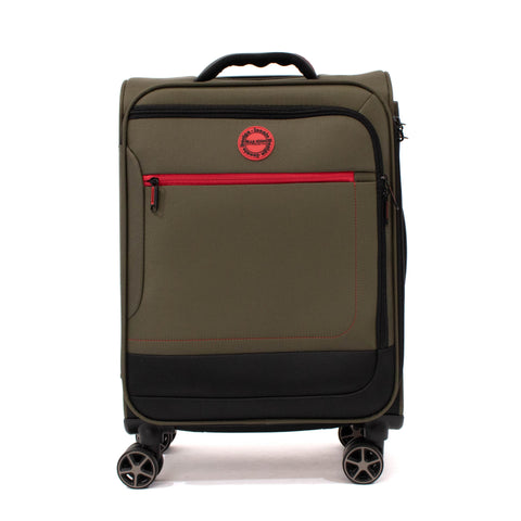 Troler Ella Icon Shadow cu 4 roti duble, Textil, 55x36x21 cm, Kaki