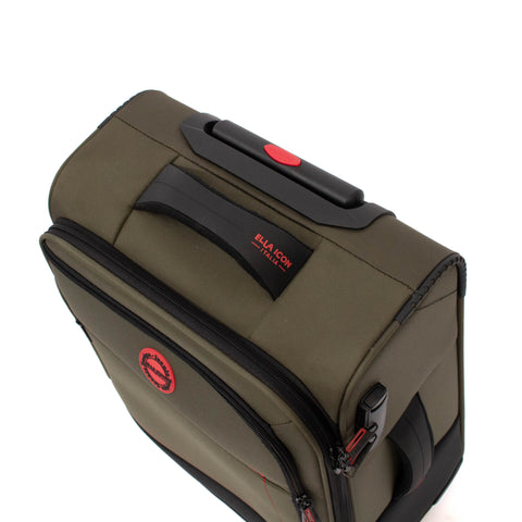 Troler Ella Icon Shadow cu 4 roti duble, Textil, 55x36x21 cm, Kaki
