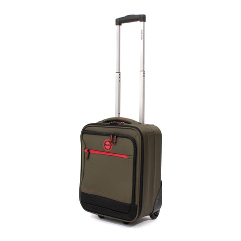Troler Ella Icon Shadow cu 2 roti, Textil, 40x30x20 cm, Kaki