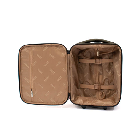 Troler Ella Icon Shadow cu 2 roti, Textil, 40x30x20 cm, Kaki