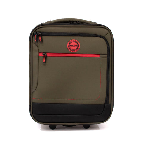 Troler Ella Icon Shadow cu 2 roti, Textil, 40x30x20 cm, Kaki