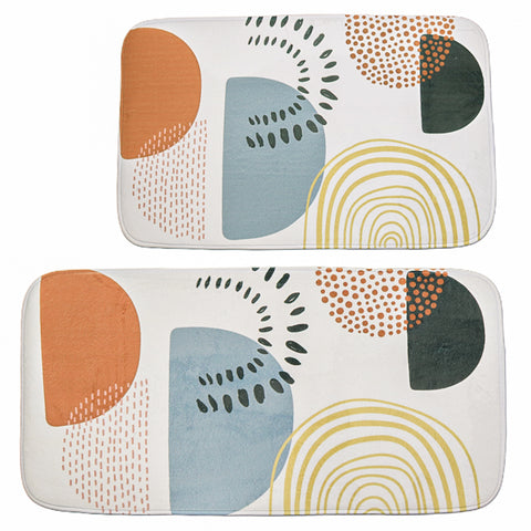 Set 2 covorase de baie Ella Home Visual, poliester, multicolor, 50x80cm si 50x100cm