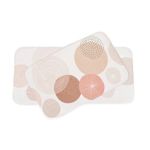 Set 2 covorase de baie Ella Home Circle, poliester, multicolor, 50x80cm si 50x100cm