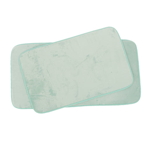 Set 2 covorase de baie Ella Home, poliester, albastru, 50x80cm si 50x100cm