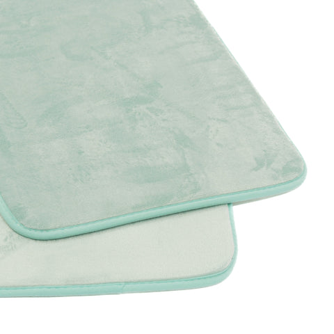 Set 2 covorase de baie Ella Home, poliester, albastru, 50x80cm si 50x100cm