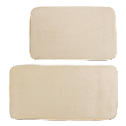 Set 2 covorase de baie Ella Home, poliester, ivoire, 50x80cm si 50x100cm
