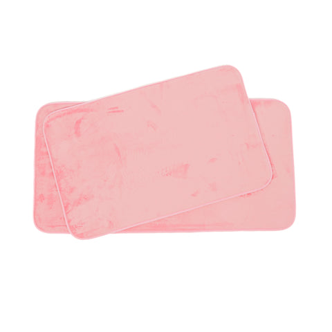 Set 2 covorase de baie Ella Home, poliester, roz, 50x80cm si 50x100cm