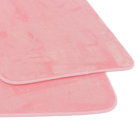 Set 2 covorase de baie Ella Home, poliester, roz, 50x80cm si 50x100cm