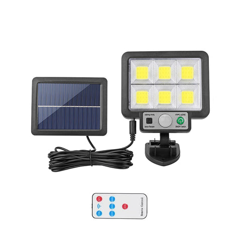 Lampa solara LED de exterior cu senzor de miscare, telecomanda, 3 moduri de iluminare