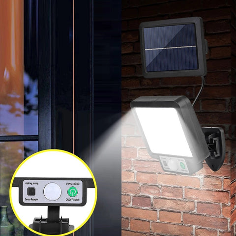 Lampa solara LED de exterior cu senzor de miscare, telecomanda, 3 moduri de iluminare