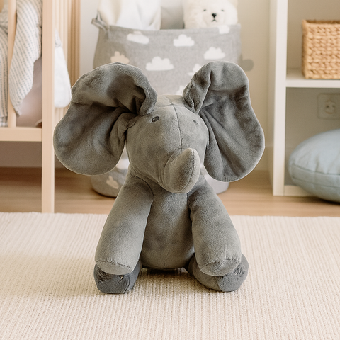 Jucărie de plus interactivă elefant Peek-A-Boo gri 30cm