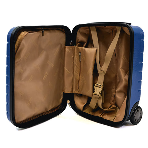 Troler Ella Icon Leaf cu 2 roti, ABS, 40x30x20 cm, Albastru