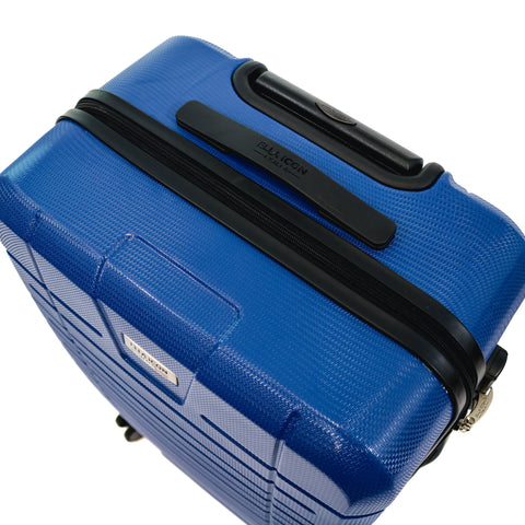 Troler Ella Icon Leaf cu 4 roti duble, ABS, 67x45x27 cm, Albastru
