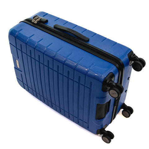 Troler Ella Icon Leaf cu 4 roti duble, ABS, 67x45x27 cm, Albastru