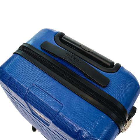 Troler Ella Icon Leaf cu 4 roti duble, ABS, 55x39x23 cm, Albastru