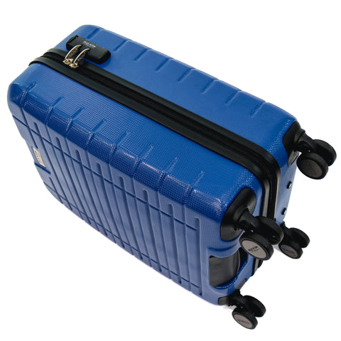 Troler Ella Icon Leaf cu 4 roti duble, ABS, 55x39x23 cm, Albastru