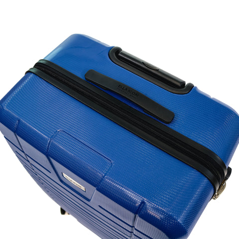 Troler Ella Icon Leaf cu 4 roti duble, ABS, 77x50x30 cm, Albastru