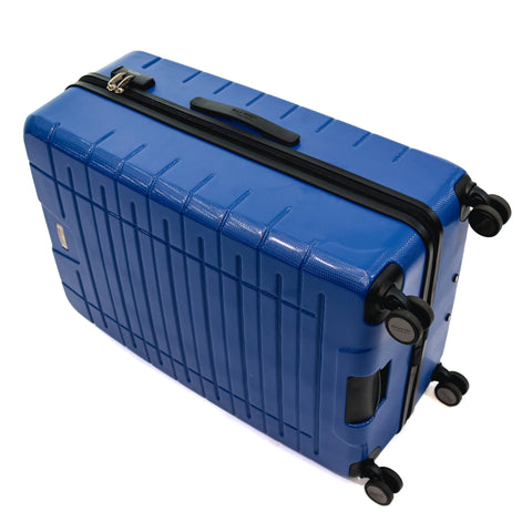 Troler Ella Icon Leaf cu 4 roti duble, ABS, 77x50x30 cm, Albastru