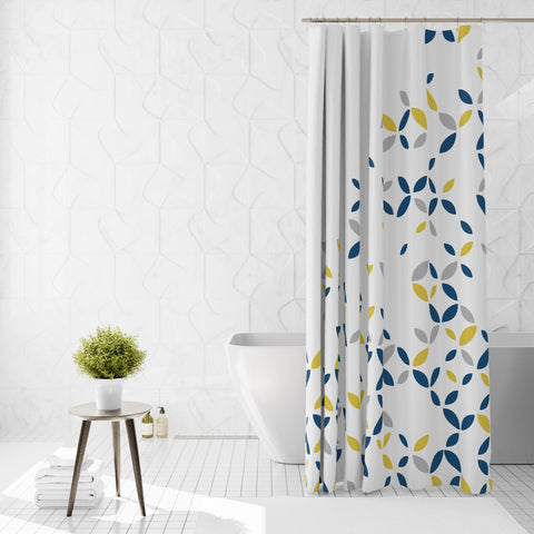 Perdea de dus Ella Home Airscrew cu 12 inele, poliester, rezistenta la apa, multicolor, 180x200 cm