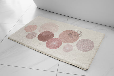 Set 2 covorase de baie Ella Home Circle, poliester, multicolor, 50x80cm si 50x100cm