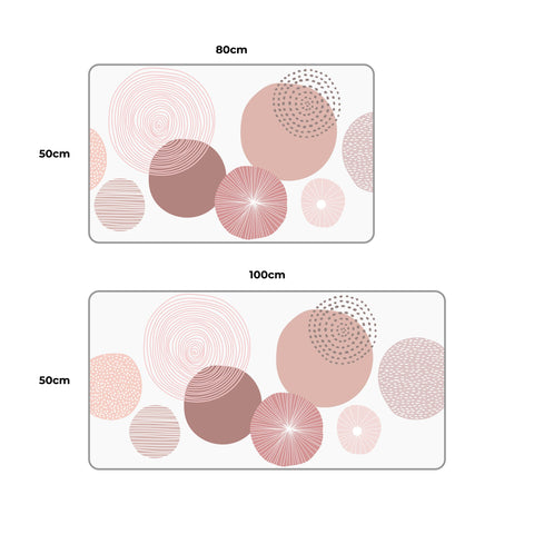 Set 2 covorase de baie Ella Home Circle, poliester, multicolor, 50x80cm si 50x100cm