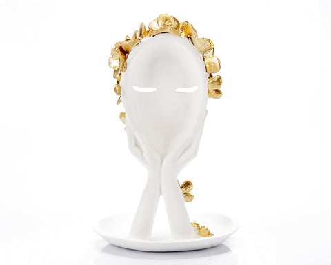 Statueta "Crown White" din rasina