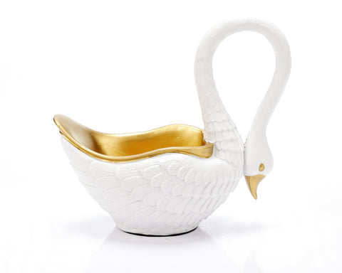 Vaza decorativa " Swan " alba