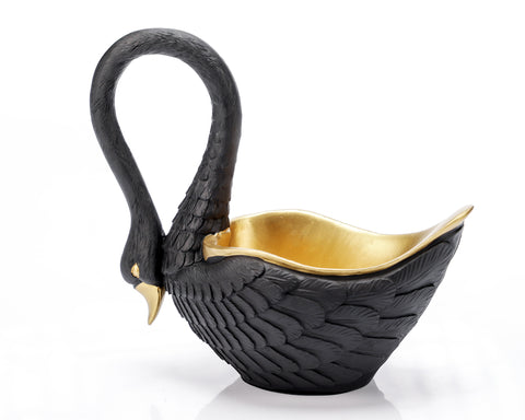 Vaza decorativa " Swan " neagra