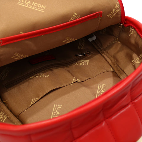 Rucsac Ella Icon de dama, Luxury, Rosu, 26.5x14x31.5cm