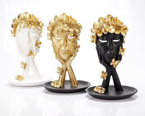 Statueta "Crown White" din rasina